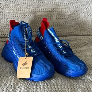 Xidiso Men athletic shoes blue red sneakers